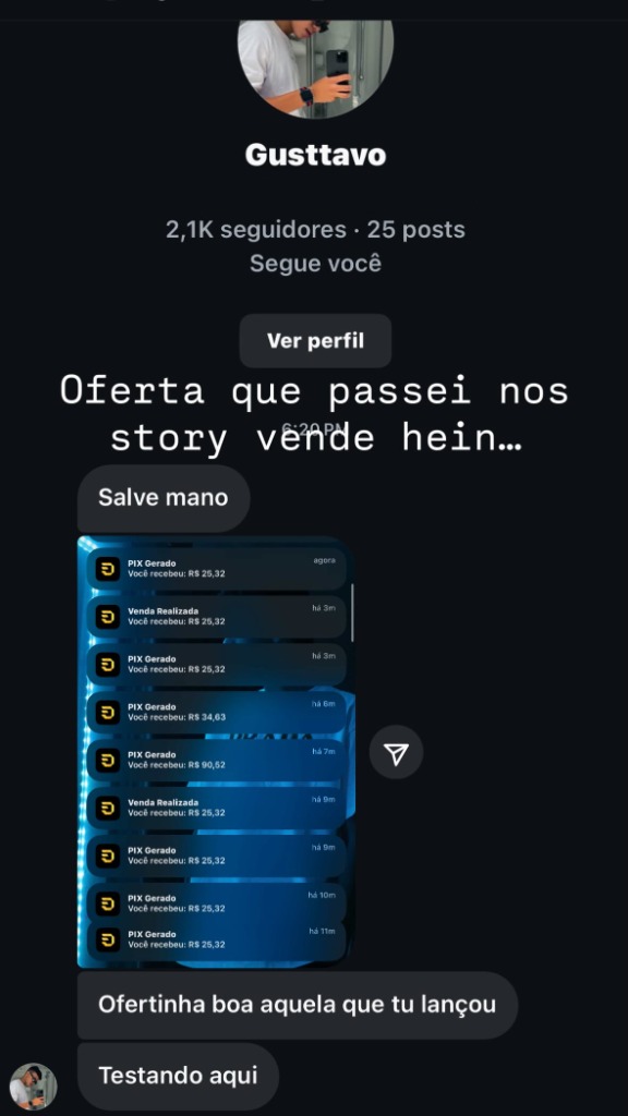 Resultado de aluno Gustavo